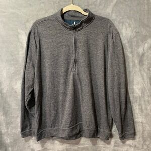 johnnie-O Reflex Sweater Men's XL Quarry Gray 1/4 Zip Pullover Polyester